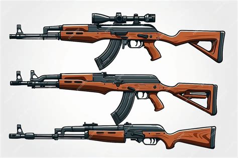 Premium Photo Ak47 Assault Rifle Weapon Gun Vector Russian Machine Gun Ak47