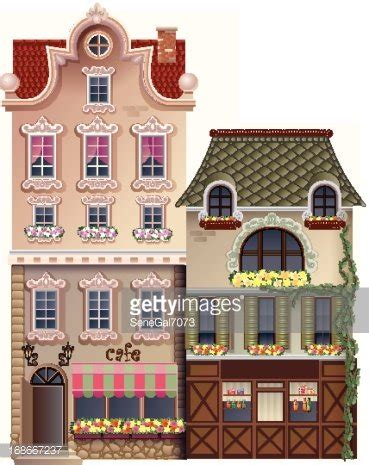 Two Old Houses With Mansard Roofs Stock Clipart Royalty Free Freeimages