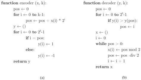 Pseudocode Implementing The Proposed Scheme A Encoding And B Download Scientific Diagram