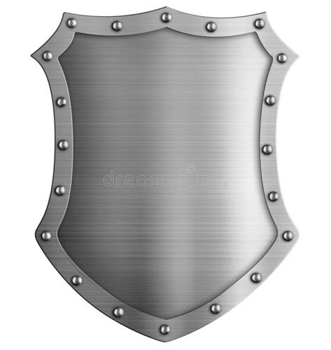 Metal Medieval Tall Shield Isolated 3d Illustration Stock Illustration