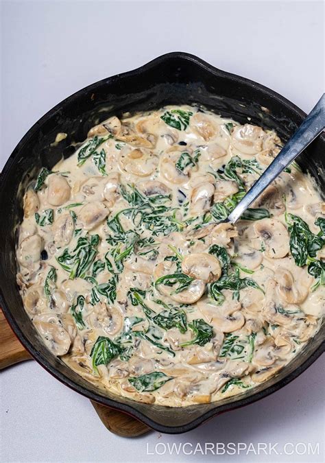 Easy Creamed Spinach And Mushrooms Low Carb Spark