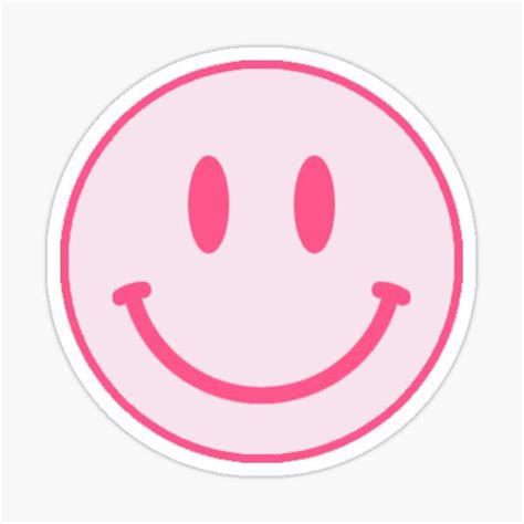 Pink Smiley Face Sticker By Samanthaprice Preppy Stickers Cute Stickers Skate Stickers