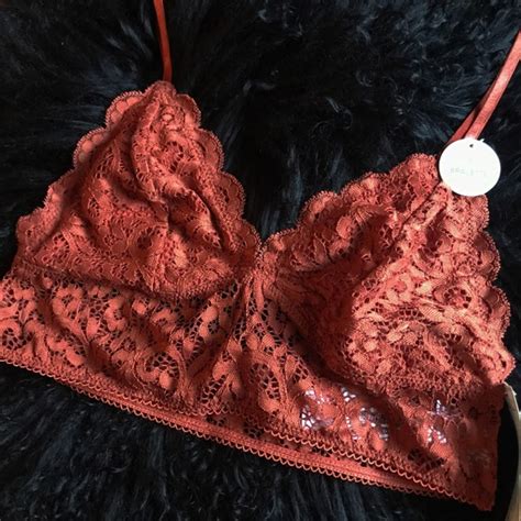 Forever Intimates Sleepwear Nwt Forever Lingerie Rust Lace Bralette Small Poshmark