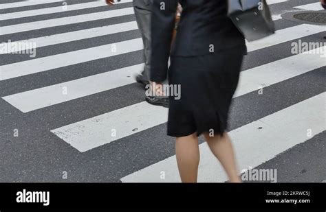 People Walking At Zebra Crossing In Shinjuku Tokyo Japan Stock Video