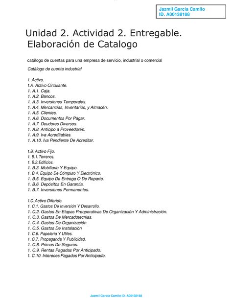 Unidad 2 Actividad 2 Entregable Elaboracion De Catalogo Convertido Lomoar Cpsd 11264778