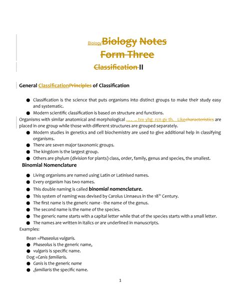 Biology FORM Three Notes 2020 BiologyBiology Notes Form Three