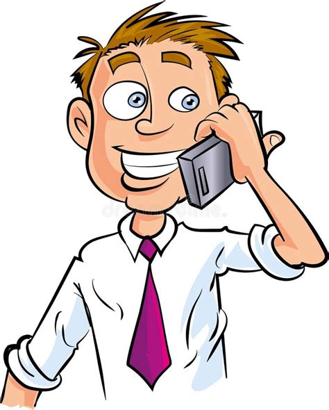 Cartoon Office Worker Making Phone Call Royalty Free Stock Photography - Image: 37245827