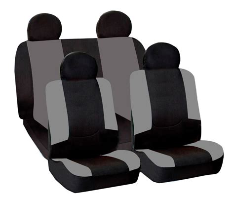 CUBRE ASIENTO NEGRO GRIS POLYESTER 10 PIEZAS Cymaco