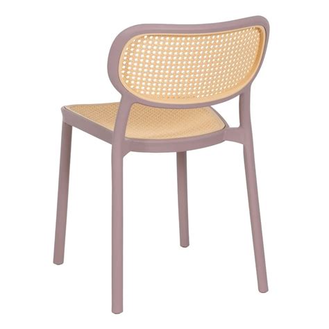 Silla de comedor apilable Beige Rosa Polipropileno salón 53 80 x 47