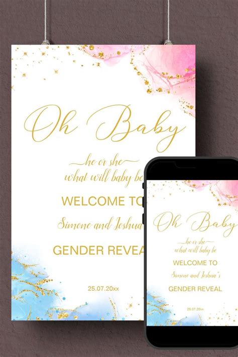 Gender Reveal Party Welcome Sign Template