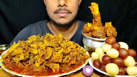 Eating Most Oily Mutton Boti Curry Spicy Handi Mutton Kosha