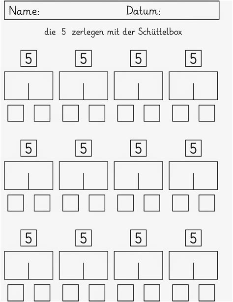 Lernstübchen Zahlen Zerlegen Mit Der Schüttelbox