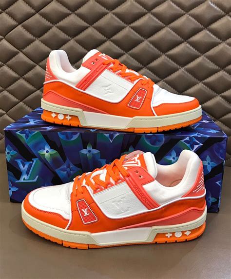 Louis Vuitton Men S Lv Trainer Sneaker Orange Alimorluxury