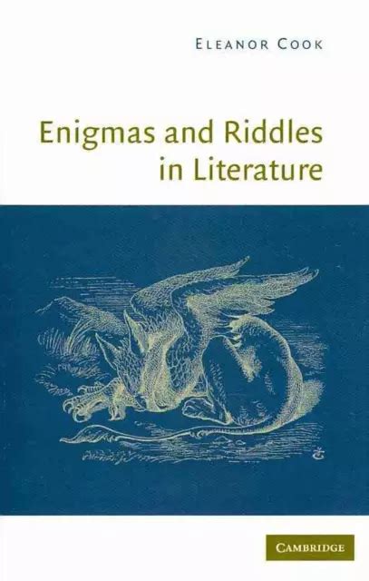 Enigmes Et Nigmes Dans La Litt Rature Par Eleanor Cook Anglais Livre