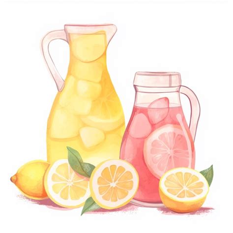 Premium Ai Image A Drawing Of A Pitcher Of Lemonade And A Pitcher Of