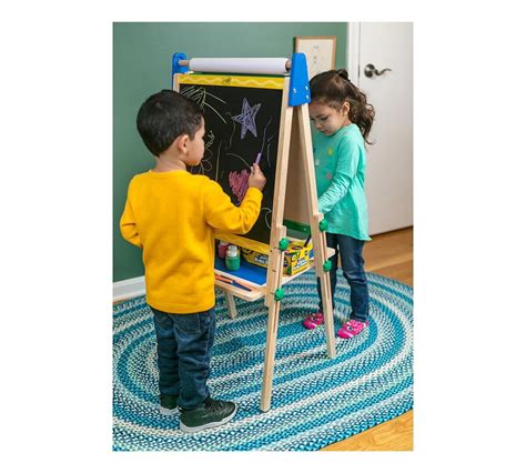 Crayola Kids Wooden Art Easel Dual Sided Blackboard And Magnetic Whitboard