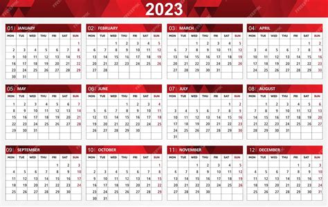 Calendario 2023 Con Numeracion De Semanas A Meses Imagesee