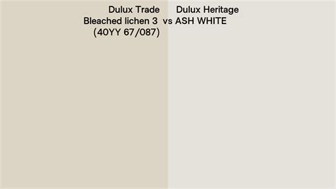 Dulux Trade Bleached Lichen 3 40yy 67087 Vs Dulux Heritage Ash White Side By Side Comparison