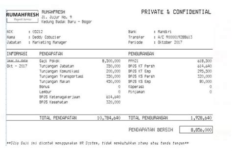 Contoh Slip Gaji Dan Cara Membuatnya Bagian All