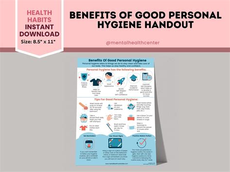 Benefits Of Personal Hygiene Printable Handout Hygiene Chart Etsy In