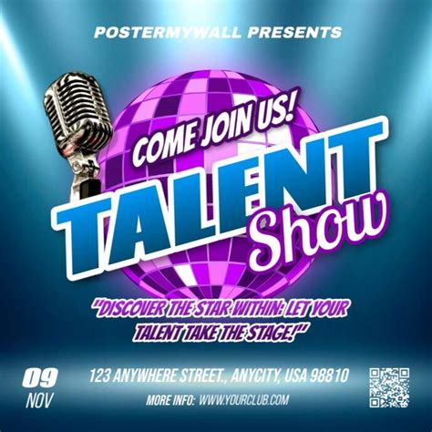 talent show event poster flyer template postermywall