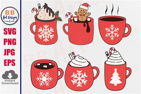 Christmas Hot Cocoa Coffee Mug Cup Svg Graphic By Bb Art Designs · Creative Fabrica