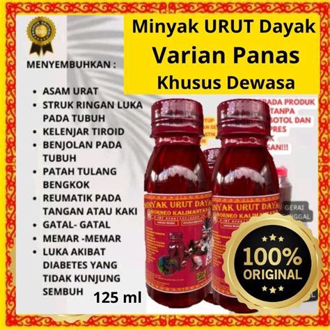 Jual Minyak Urut Dayak Varian Panas Original Asli Kalimantan