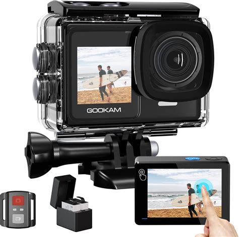 Gookam Caméra Sport 4k 30fps Wifi Caméra Étanche 40m Avec 170°grand