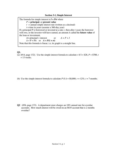 Section 3 1 Simple Interest I Prt Present Value