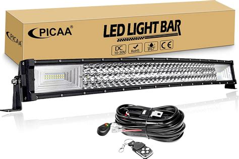 PICAA Gebogen 32 Zoll 405W LED Lightbar Mit Blitz Kabelbaum Kit Tri