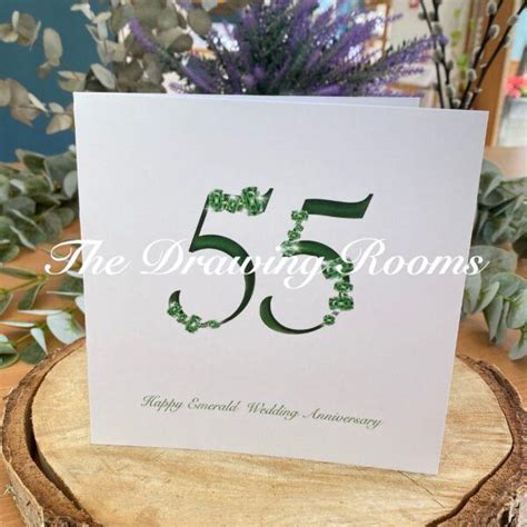 Happy 55th Emerald Wedding Anniversary Card The Drawing Rooms