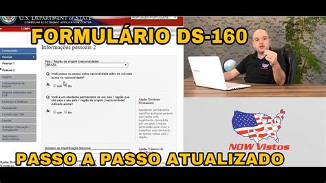 Formulário Visto Americano DS160 Passo a Passo de Como Preencher de