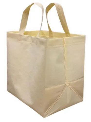 Ivory Plain Non Woven Loop Handle Bag Capacity 5kg Size Dimension