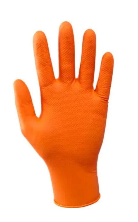 1000 Titan Orange Nitrile Gloves 10 X 100 Diamond Grip Heavy Duty