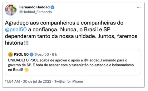 Federação Rede Psol Oficializa Apoio A Lula Em Convenção