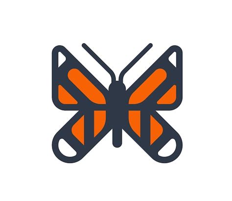 Mariposa Vector Aislado Emoticon Mariposa Icono Vector Premium