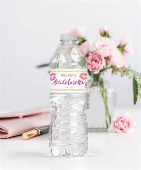 Bachelorette Party Water Bottle Labels Editable Water Bottle Etsy