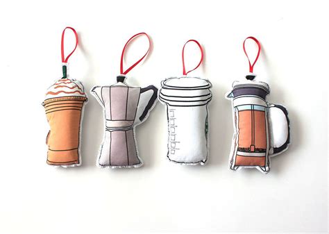 Coffee Ornaments Christmas Ornament Set Coffee Decor Etsy Coffee