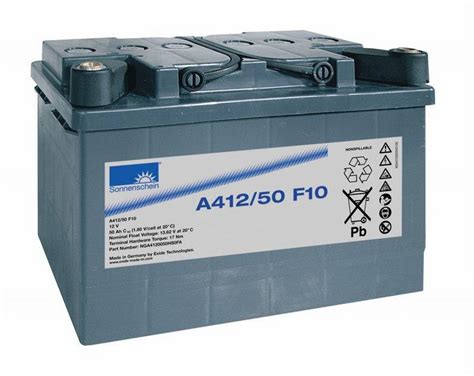 Exide Sonnenschein A412 50 F10 12V 50Ah Batteria Al Piombo Gel Dryfit