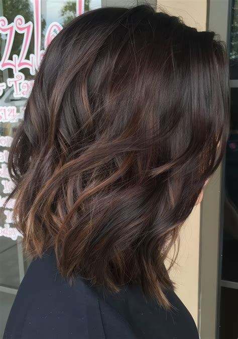 Picture Of Medium Dark Brown Hair With Subtle Balayage