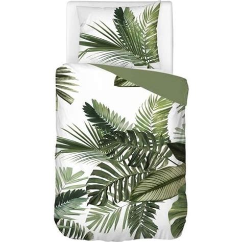 Snoozing Palm Leaves Housse De Couette En Flanelle Personne