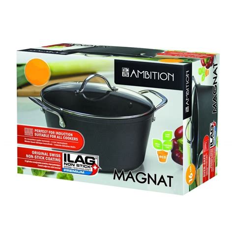 Oala Cu Capac Sticla Invelis Ilag Non Stick Premium 24Cm Magnat EMAG Ro