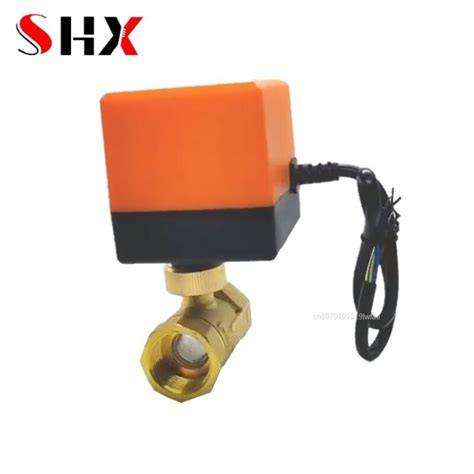 Dn15 Dn20 Dn25 Ac 220v Brass Electric Motorized Thread Ball Valve 2 Way 3 Wire Dc 12v Solenoid