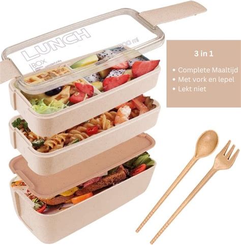 Bento Box Meal Prep Bakjes 3 Compartimenten Container Bento