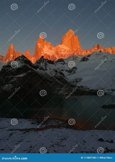 Fitz Roy Peak Im Nationalpark Los Glaciares Stockfoto Bild Von