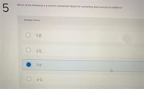 Solved Which Of The Following Is A Correct Conversion Factor