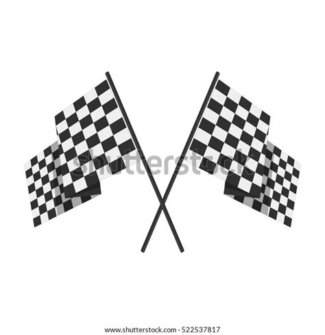 Two Crossed Checkered Flags Racing Flags Stock Vector Royalty Free