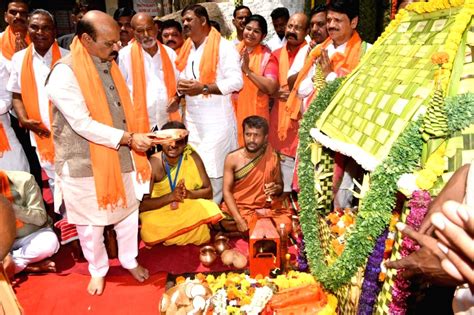 Koppal Karnataka Chief Minister Basavaraj Bommai Performs Bhumi Puja