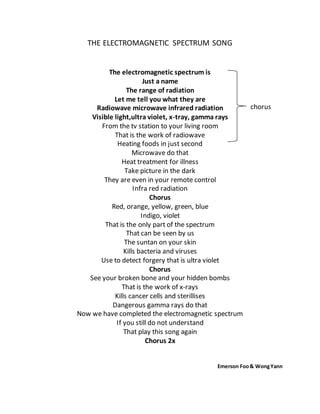 The electromagnetic spectrum song | PDF