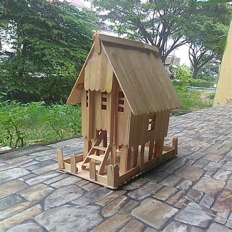 Jual Miniatur Rumah Adat Rumoh Aceh Dari Stik Es Krim Shopee Indonesia